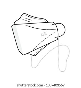 Mask Necklace, N95 Face Mask, KF94 Face Mask, KF95, Disposable Face Mask, Global Pandemic, Covid-19, Coronavirus Vector Illustration Background