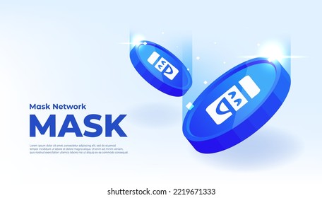 Mask Network (MASK) coin cryptocurrency concept banner background.