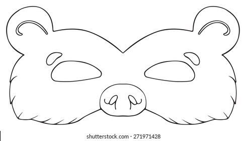 Mask of nice forest bear on white background in the Happy holiday collection