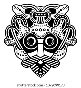 Mask of Odin. The old Norse image of the Supreme God Odin, isolated on white, vector illustration