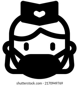 Mask on for the air hostess during the pandemic time