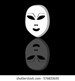 Mask on black background. Vector illustration.