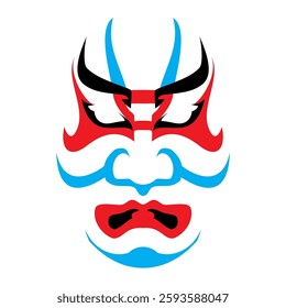 The mask of one of the kabuki characters (Japanese performing arts)