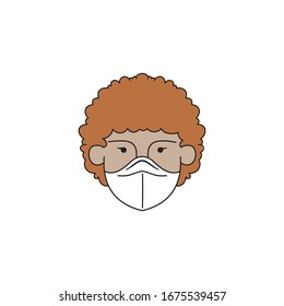 mask opponent of virus illustration