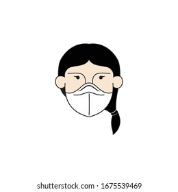 mask opponent of virus illustration
