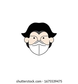mask opponent of virus illustration