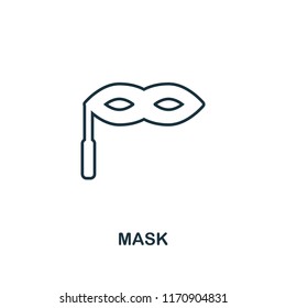 Mask outline icon. Simple element illustration. Mask icon in outline style from party icon collection. Design for mobile and web design, apps, software, print.