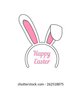 mask from outline rabbit ears. concept of marketing ploy, celebrate, seasonal, masquerade, catholic feast. isolated on white background. flat style modern logo design vector illustration