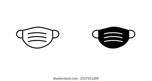 Mask outlined and solid icon vector collection.