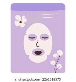 Mochila del paquete de máscaras. Ilustración vectorial aislada en fondo blanco. Plantillas de diseño de paquetes de productos de belleza