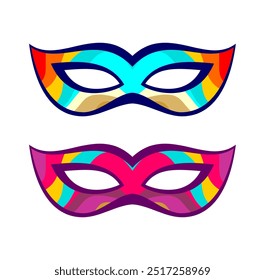 mask party carnival for face flat design colourfull made by coreldraw