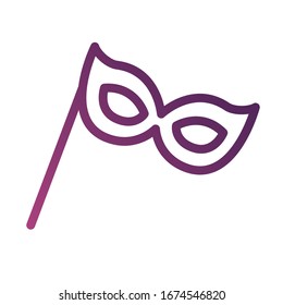 mask party line degradient style icon vector illustration design