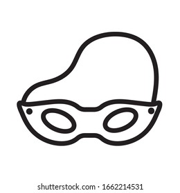 mask party line style icon vector illustration design