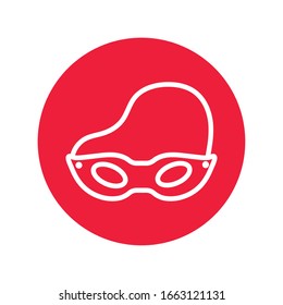 mask party line style icon vector illustration design