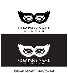 mask party logo icon vector illustration template design