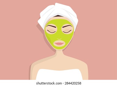 Mask for perfect skin, vector illustration