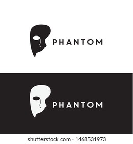 mask phantom logo design vector icon illustration inspiration