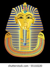 Mask of the Pharaoh on a black background