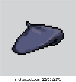 Mask pixel art artist hat.Grey Artist Hat pixelated design for logo, web, mobile app, badges and patches.
Video game sprite. 8-bit. Isolated vector illustration.