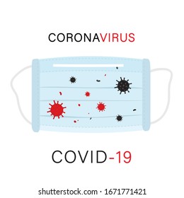 Mask Protect Coronavirus Icon Vector for Infographic. CoV-2019 prevention, coronavirus symptoms.