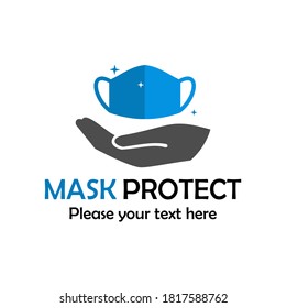Mask protect icon logo template illustration