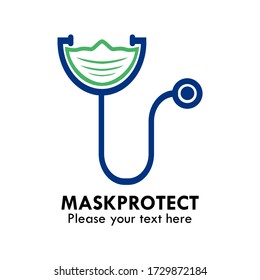 Mask protect logo design template illustration. this is suitable for medical