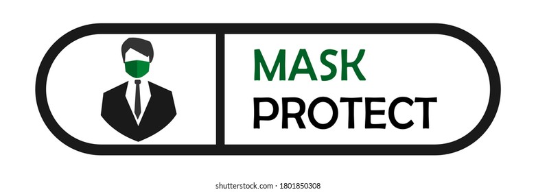 Mask protect logo design template illustration