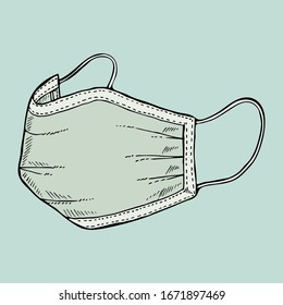  Mask for Protection corona virus,  Vector illustration
