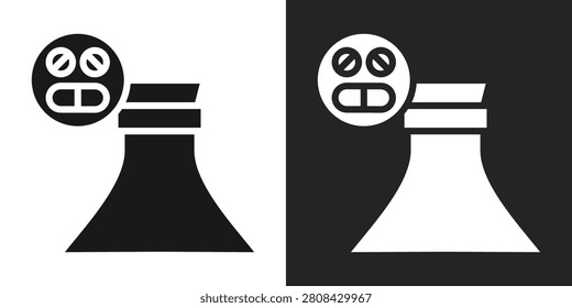 Mask Protection Icon In Black And White Glyph Style