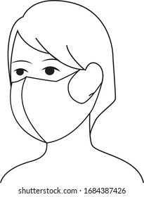 mask for protection illustration.against virus mask vector.washable mask for protection on woman face vector