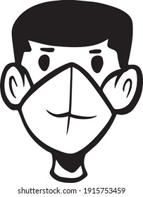 Mask up and protective mask illustration vector style 