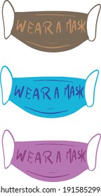 Mask up and protective mask illustration vector style 