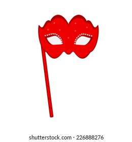 Mask red, masquerade mask, party mask, masquerade mask isolated