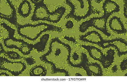 Mask Repeated Creative Graphic Clouds. Seamless Tribal Military Seamless Curly Vector Backdrop.  Army Seamless Curvy Vector Texture. Seamless Tribal