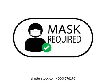 Máscara requerida vector de icono humano aislado en fondo blanco.Utilice una máscara para el riesgo de propagación protectora del concepto de prevención Covid-19.coronavirus.