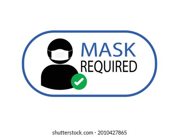 Maske benötigte menschliche Symbolvektorgrafik einzeln auf weißem Hintergrund.Tragen Sie eine Maske für das Risiko einer Übertragung Covid-19.coronavirus-Präventionskonzept.