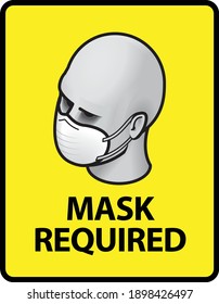 Mask Required. An office business sign formatted to fit within the proportions of an A4 or Letter page.