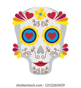 mask of the santa death with flowers