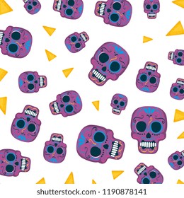 mask of the santa death and nachos pattern