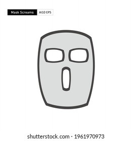 The mask screamed, like the mask of a criminal and received severe punishment. The mask only leaves two eye holes and one breathing hole at a time to speak 