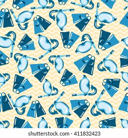 mask for scuba diving and fins
