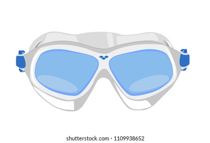 Mask for scuba diving, pool mask, gray mask. Vector illustration