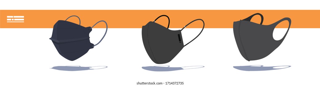 Mask set illustration on white background.
