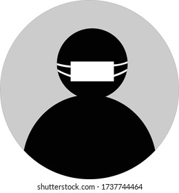 Mask sign. Mask symbol.Mandatory sign vector Safety face mask must be worn.safety protection mask symbol in black. label. sticker. 