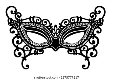 Mask silhouette. Carnival mask. Happy carnival festive concept . Vector illustration