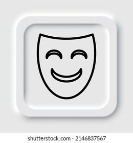 Mask simple icon vector. Flat design. Neumorphism design.ai