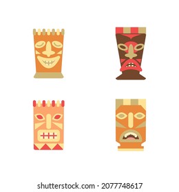 Mask Simple Vector Design Set, Indigenous People Day