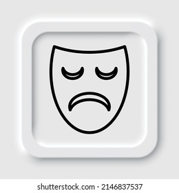 Mask simple vector icon. Flat design. Neumorphism design.ai