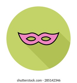 Mask. Single flat color icon on the circle. Vector illustration.