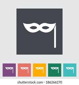 Mask. Single flat icon on the button. Vector illustration.
